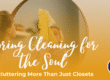 A woman wipes a mirror while spring cleaning, featured in "Spring Cleaning for the Soul," a blog about inner peace by Dr. Arlonda Stevens of the Midlife Renaissance Collective