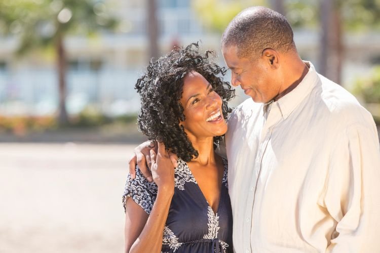 A happy couple who chooses joy in midlife.