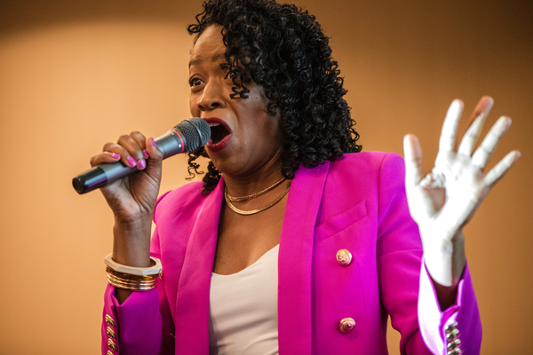 Rachel Jones, Mistress of Ceremonies and Moderator at the Midlife Renaissance Collective's First Annual Woman Empowerment Conference.