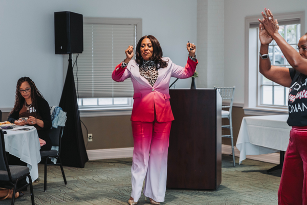 Speaker Alaina Hoskins at the Midlife Renaissance Collective's Second Annual Woman Empowerment Conference.