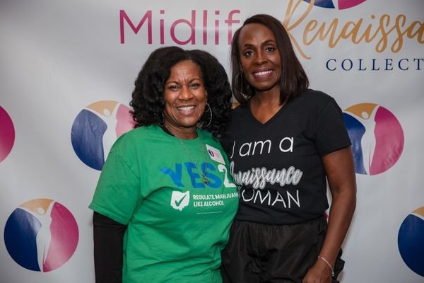 Panelist Ariane Kirkpatrick and Dr. Arlonda Stevens at the Midlife Renaissance Collective's First Annual Woman Empowerment Conference.