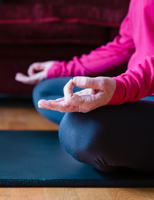 A person meditating an reflecting on the RAVE Framework found in 'I Forgot to Put My Mask on First'.